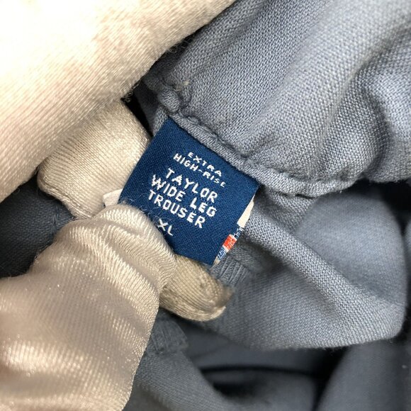 Old Navy Taylor Wide Leg Trouser Pant Womens XL Blue Extra High Rise Pleated - Picture 8 of 9